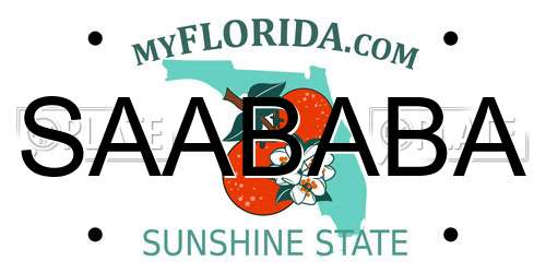 SAABABA Florida License Plate