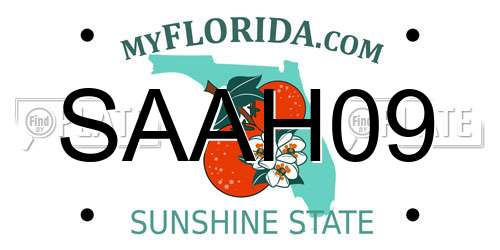 SAAH09 Florida License Plate
