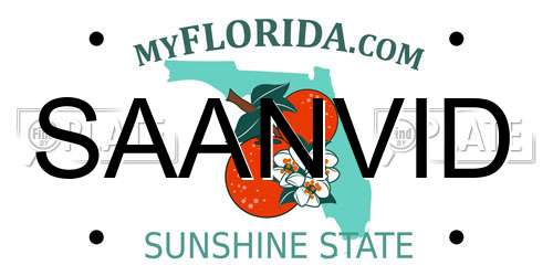 SAANVID Florida License Plate