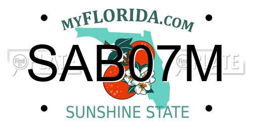 SAB07M Florida License Plate