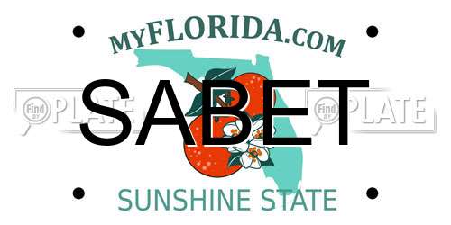 SABET Florida License Plate