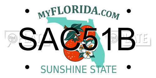 SAC51B Florida License Plate