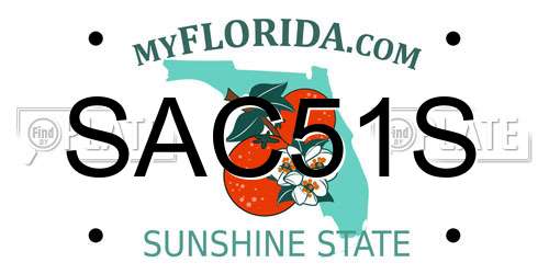 SAC51S Florida License Plate