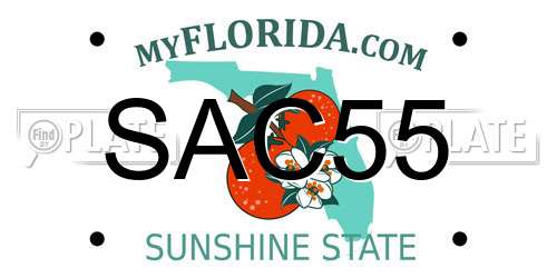 SAC55 Florida License Plate