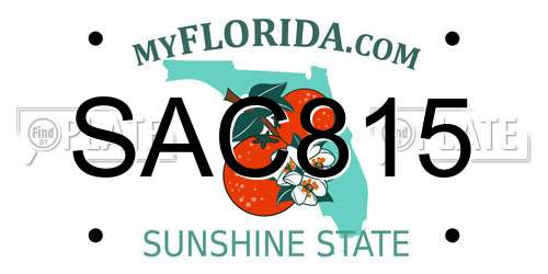 SAC815 Florida License Plate