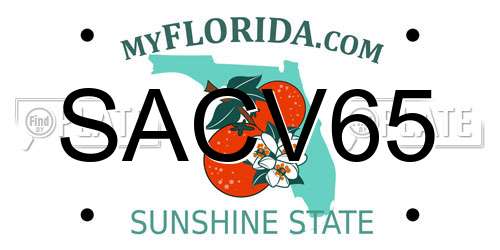 SACV65 Florida License Plate