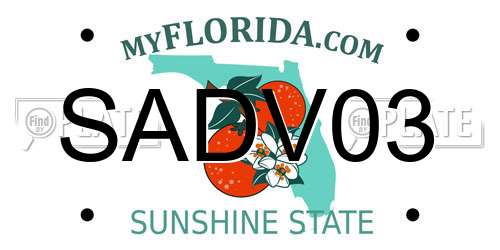 SADV03 Florida License Plate