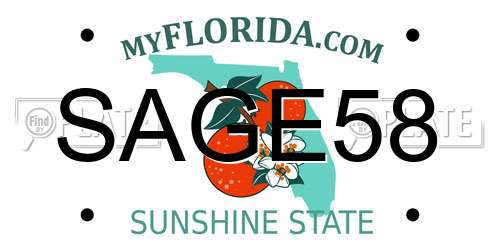 SAGE58 Florida License Plate