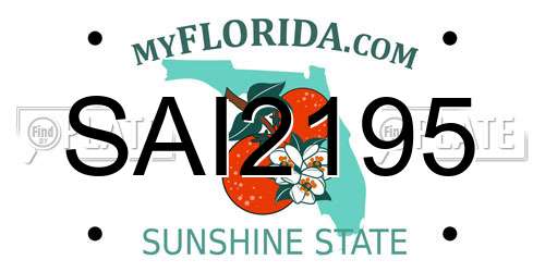SAI2195 Florida License Plate