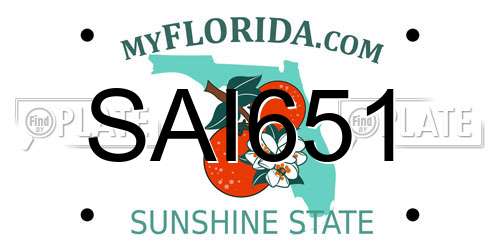 SAI651 Florida License Plate
