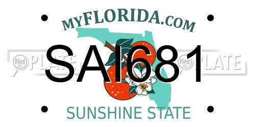 SAI681 Florida License Plate