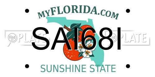 SAI68I Florida License Plate