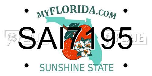 SAI7195 Florida License Plate