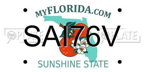 SAI76V Florida License Plate