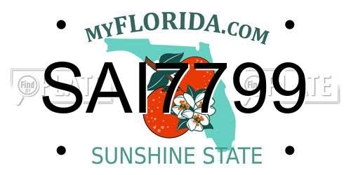 SAI7799 Florida License Plate