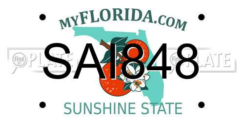 SAI848 Florida License Plate