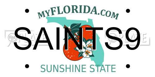 SAINTS9 Florida License Plate