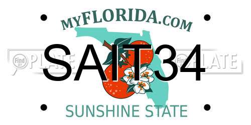 SAIT34 Florida License Plate