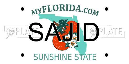 SAJID Florida License Plate