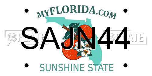 SAJN44 Florida License Plate