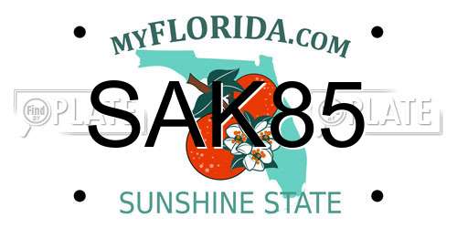 SAK85 Florida License Plate
