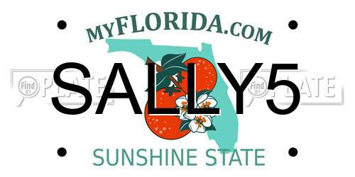 SALLY5 Florida License Plate