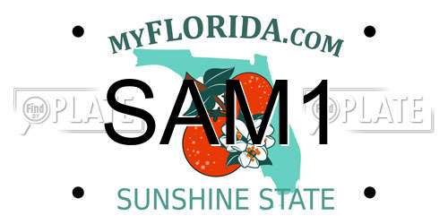 SAM1 Florida License Plate