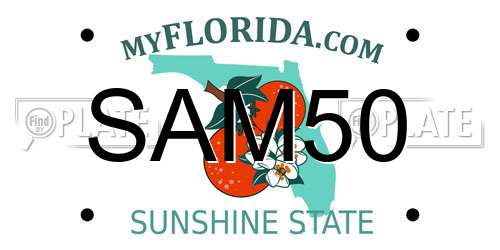 SAM50 Florida License Plate