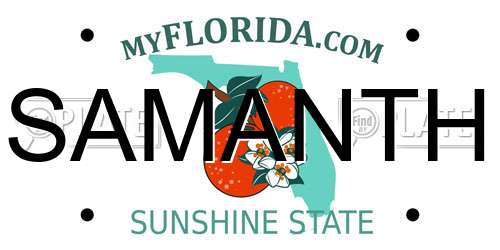 SAMANTH Florida License Plate