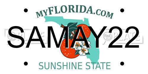 SAMAY22 Florida License Plate