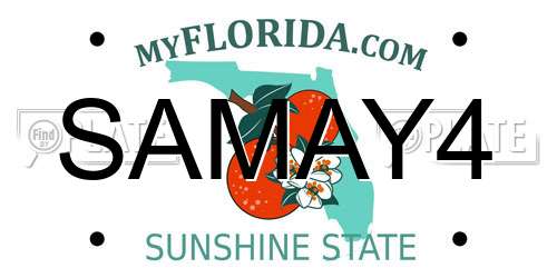 SAMAY4 Florida License Plate