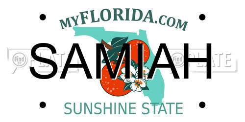 SAMIAH Florida License Plate