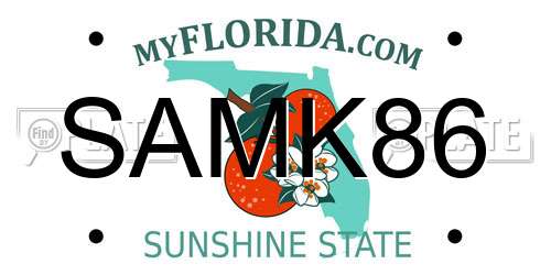 SAMK86 Florida License Plate