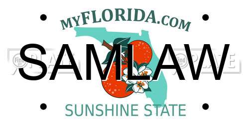 SAMLAW Florida License Plate