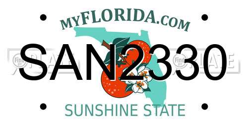 SAN2330 Florida License Plate
