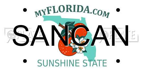 SANCAN Florida License Plate