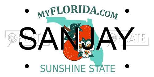 SANJAY Florida License Plate