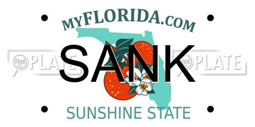 SANK Florida License Plate