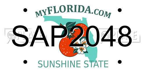 SAP2048 Florida License Plate