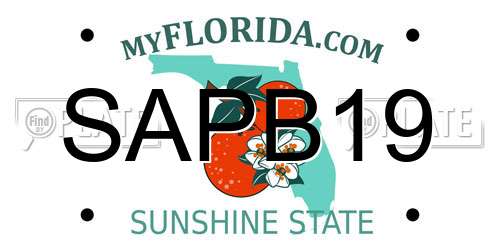 SAPB19 Florida License Plate