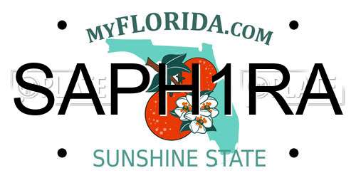 SAPH1RA Florida License Plate