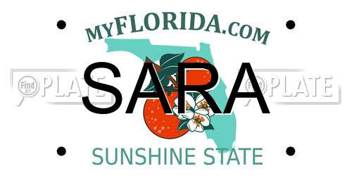 SARA Florida License Plate
