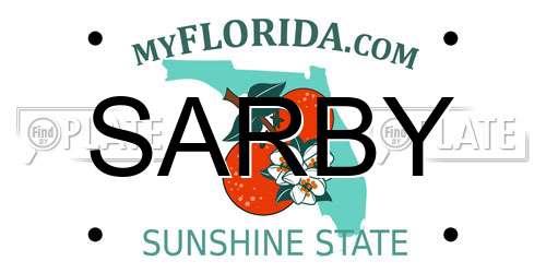 SARBY Florida License Plate