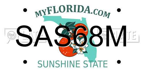 SAS68M Florida License Plate