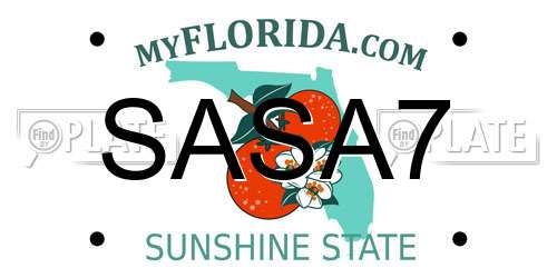 SASA7 Florida License Plate