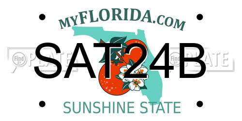 SAT24B Florida License Plate
