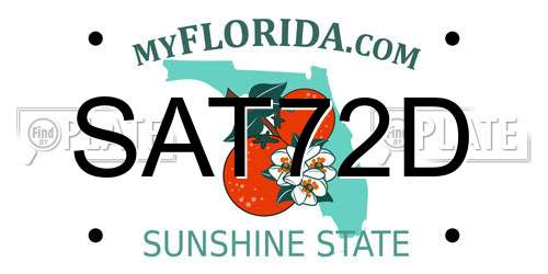SAT72D Florida License Plate