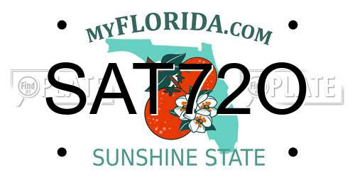 SAT72O Florida License Plate