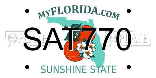 SAT770 Florida License Plate