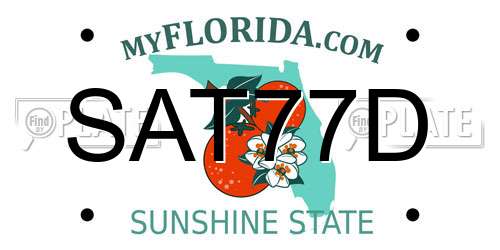 SAT77D Florida License Plate